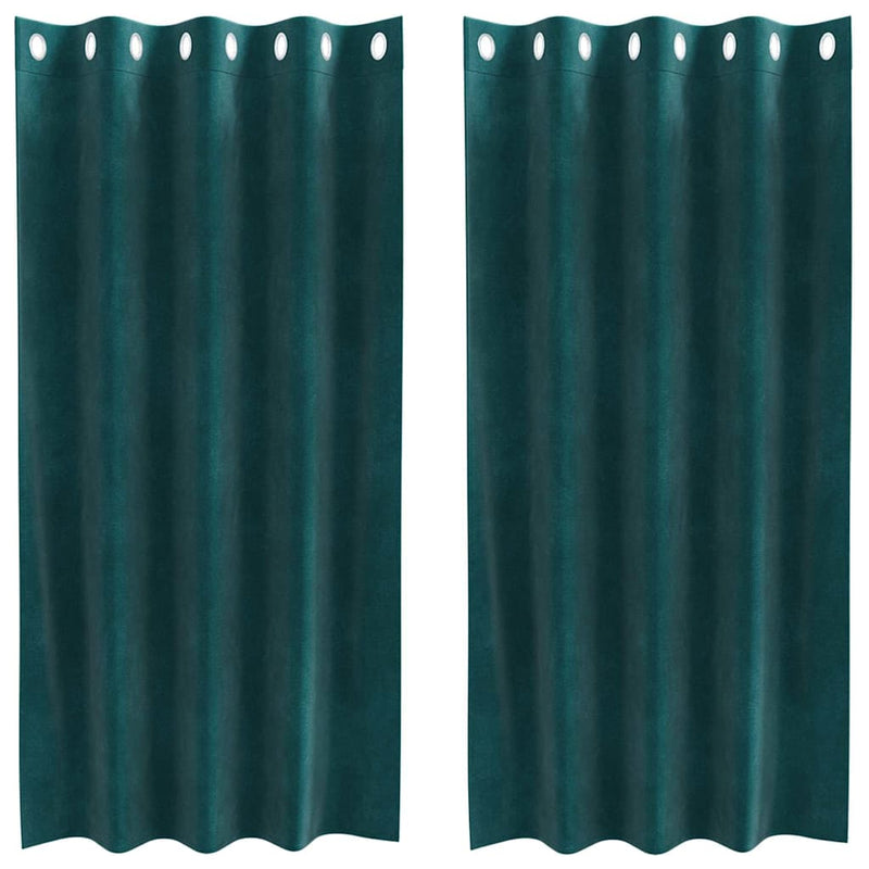 Load image into Gallery viewer, Vidaxl verduisterende gordijnen 2 pcs donkergroen 140 x 175 cm fluweel