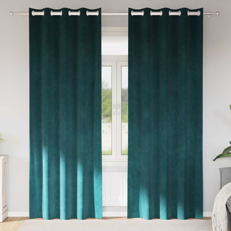 Load image into Gallery viewer, Vidaxl verduisterende gordijnen 2 pcs donkergroen 140 x 245 cm fluweel