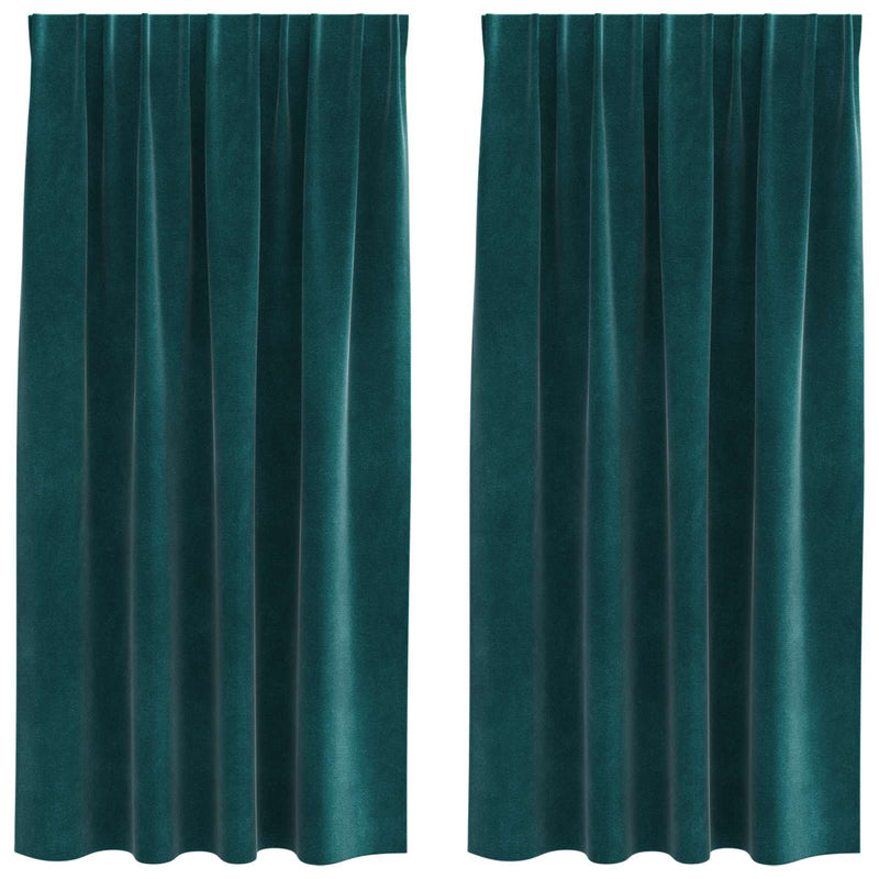 Load image into Gallery viewer, Vidaxl verduisterende gordijnen 2 pcs donkergroen 140 x 175 cm fluweel