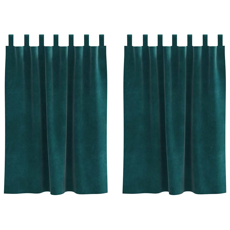 Load image into Gallery viewer, Vidaxl verduisterende gordijnen 2 pcs donkergroen 140 x 140 cm fluweel