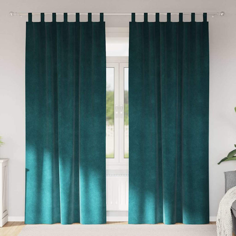 Load image into Gallery viewer, Vidaxl verduisterende gordijnen 2 pcs donkergroen 140 x 225 cm fluweel