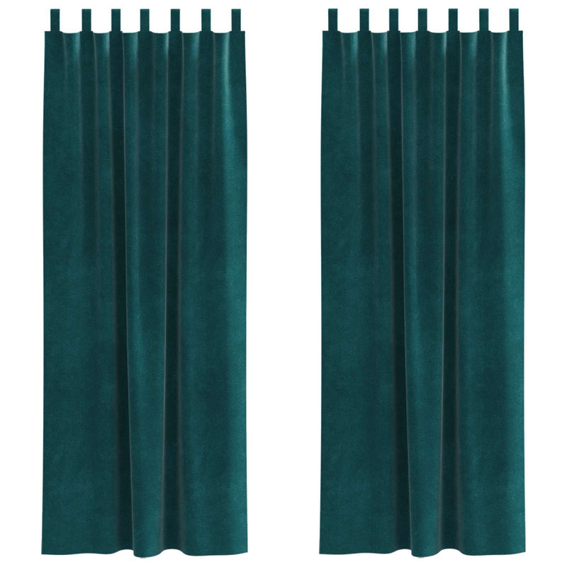 Load image into Gallery viewer, Vidaxl verduisterende gordijnen 2 pcs donkergroen 140 x 245 cm fluweel