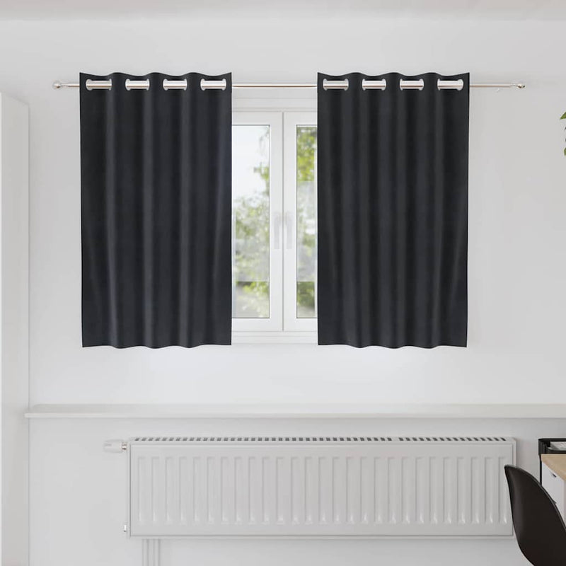 Load image into Gallery viewer, Vidaxl verduisterende gordijnen 2 pcs donkergrijs 140 x 140 cm fluweel