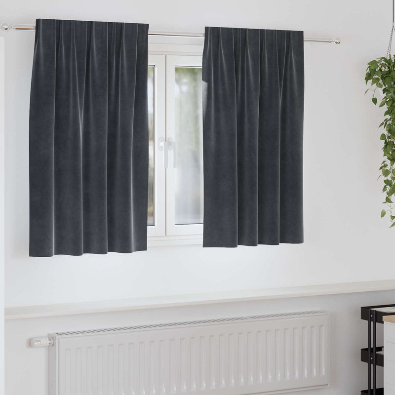 Load image into Gallery viewer, Vidaxl verduisterende gordijnen 2 pcs donkergrijs 140 x 140 cm fluweel