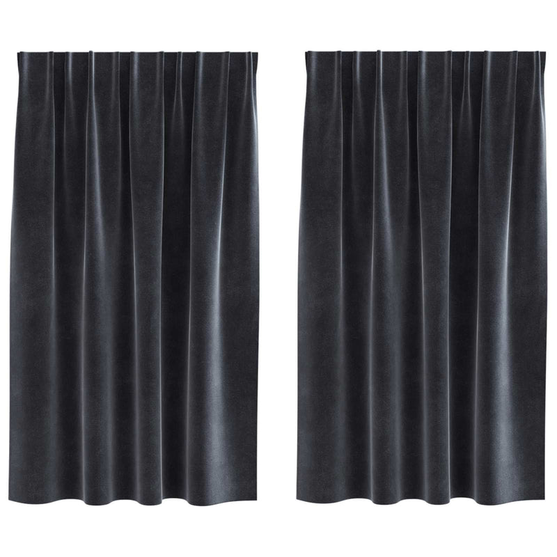 Load image into Gallery viewer, Vidaxl verduisterende gordijnen 2 pcs donkergrijs 140 x 140 cm fluweel