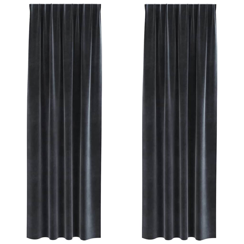 Load image into Gallery viewer, Vidaxl verduisterende gordijnen 2 pcs donkergrijs 140 x 245 cm fluweel