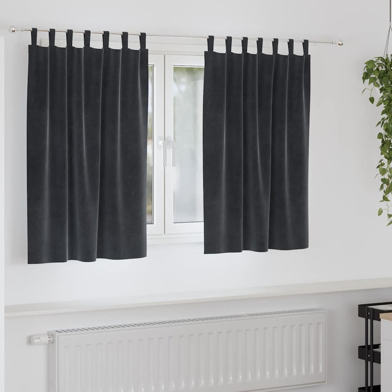 Load image into Gallery viewer, Vidaxl verduisterende gordijnen 2 pcs donkergrijs 140 x 140 cm fluweel