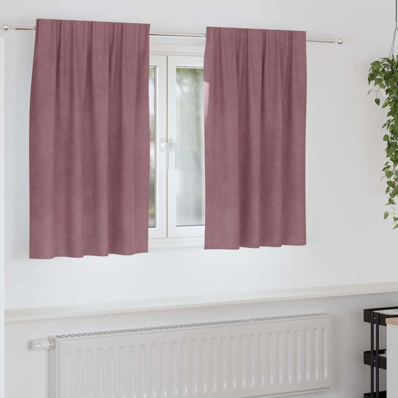 Load image into Gallery viewer, Vidaxl verduisterende gordijnen 2 pcs donkerroze 140 x 140 cm fluweel