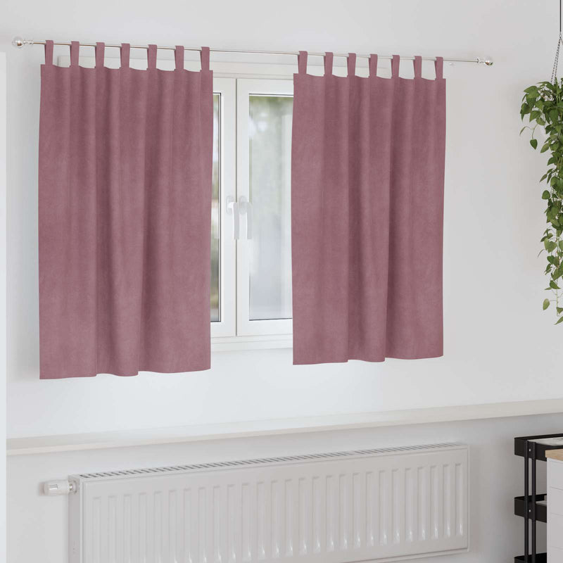 Load image into Gallery viewer, Vidaxl verduisterende gordijnen 2 pcs donkerroze 140 x 140 cm fluweel