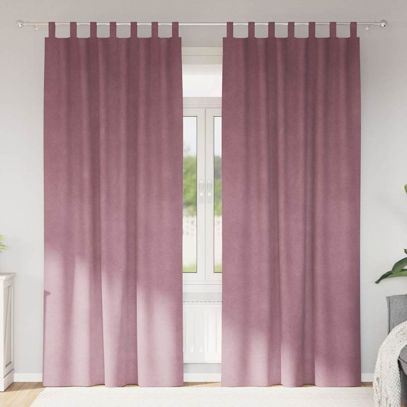 Load image into Gallery viewer, Vidaxl verduisterende gordijnen 2 pcs donkerroze 140 x 260 cm fluweel