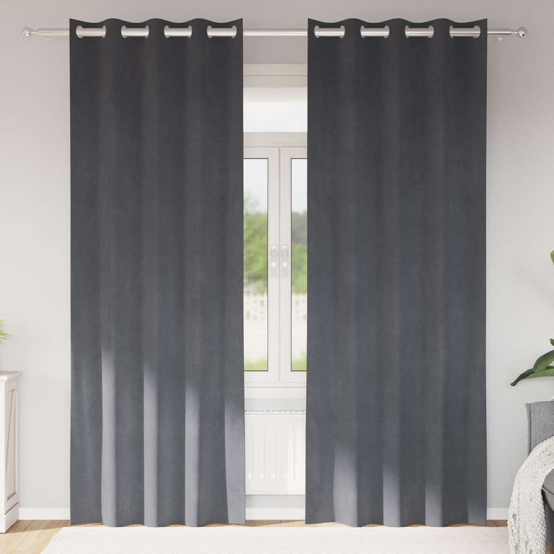 Load image into Gallery viewer, Vidaxl verduisterende gordijnen 2 pcs lichtgrijs 140 x 245 cm fluweel
