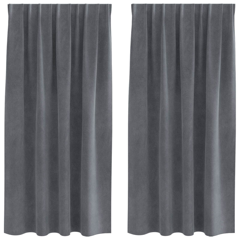 Load image into Gallery viewer, Vidaxl verduisterende gordijnen 2 pcs lichtgrijs 140 x 175 cm fluweel