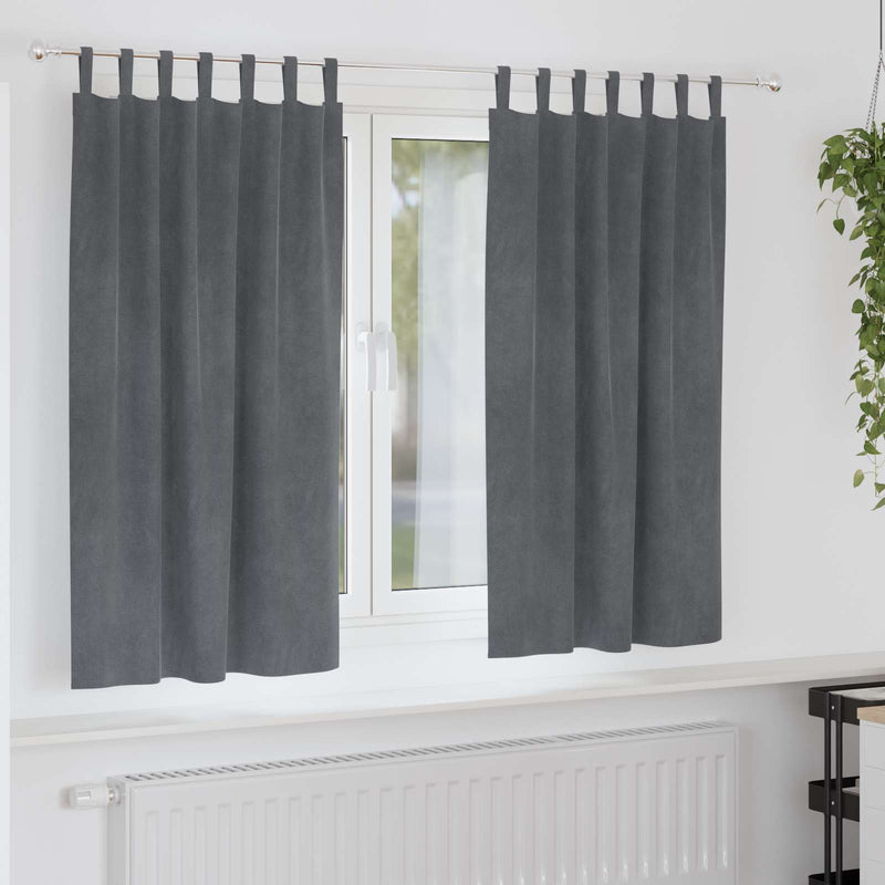 Load image into Gallery viewer, Vidaxl verduisterende gordijnen 2 pcs lichtgrijs 140 x 175 cm fluweel