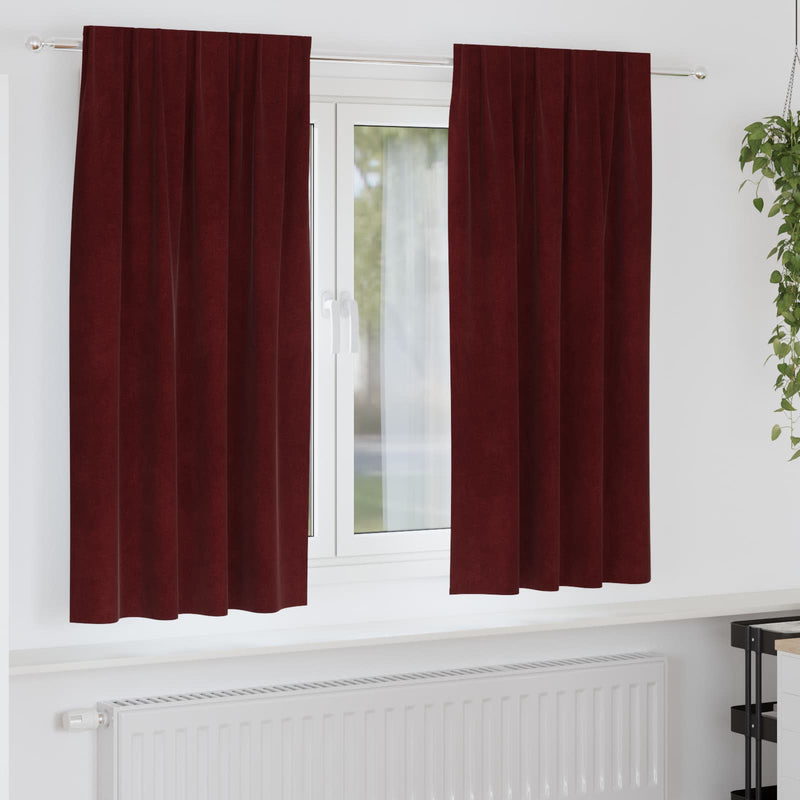 Load image into Gallery viewer, Vidaxl verduisterende gordijnen 2 pcs wijnrood 140 x 175 cm fluweel