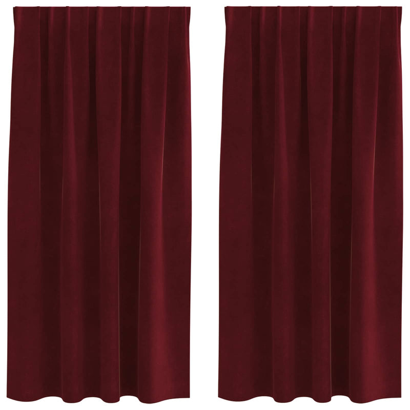 Load image into Gallery viewer, Vidaxl verduisterende gordijnen 2 pcs wijnrood 140 x 175 cm fluweel