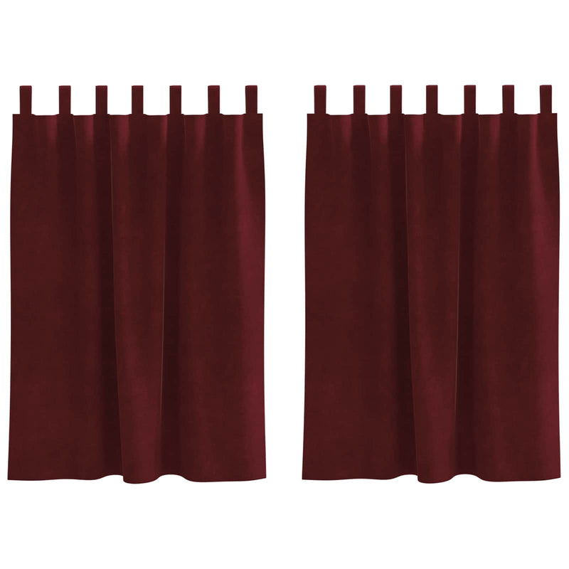 Load image into Gallery viewer, Vidaxl verduisterende gordijnen 2 pcs wijnrood 140 x 140 cm fluweel