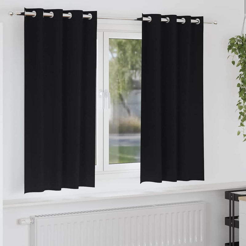 Load image into Gallery viewer, Vidaxl zwart-out gordijnen met ringen 2 pcs zwart 175 x 140 cm