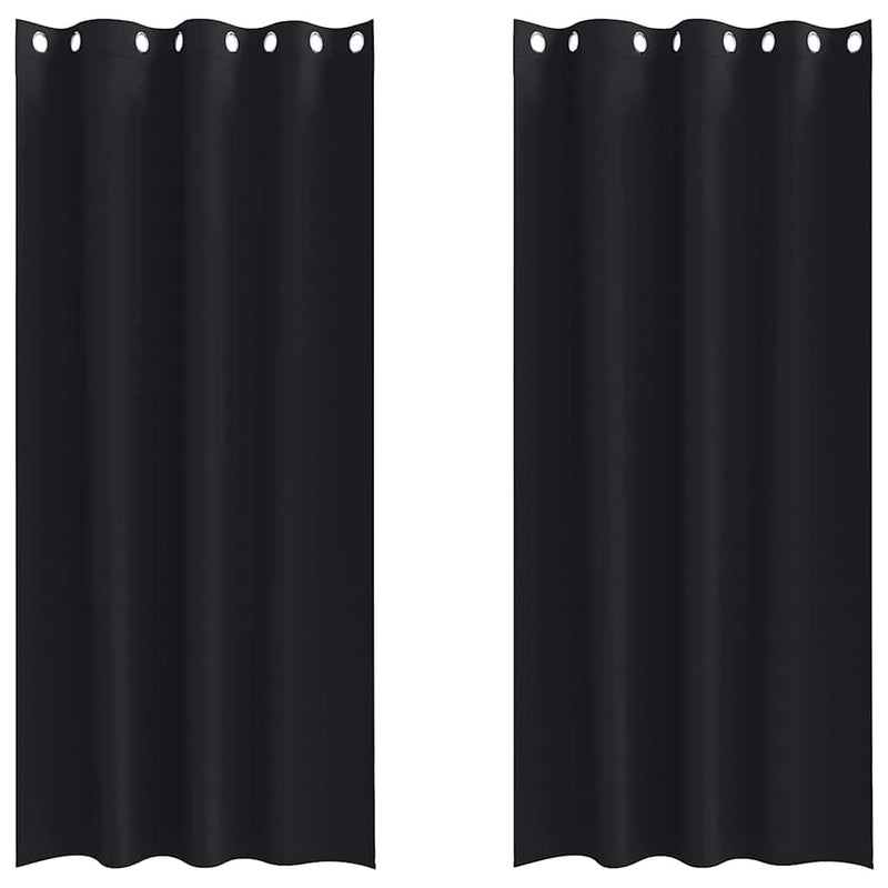 Load image into Gallery viewer, Vidaxl zwart-out gordijnen met ringen 2 pcs zwart 245 x 140 cm