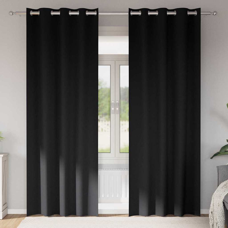 Load image into Gallery viewer, Vidaxl zwart-out gordijnen met ringen 2 pcs zwart 260 x 140 cm