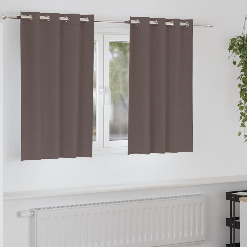 Load image into Gallery viewer, Vidaxl zwart-out gordijnen met ringen 2 pcs donkerbruin 140 x 140 cm