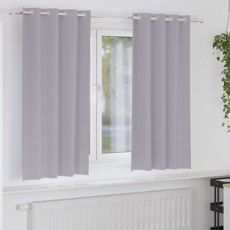 Load image into Gallery viewer, Vidaxl zwart-out gordijnen met ringen 2 pcs metaalgrijs 175 x 140 cm