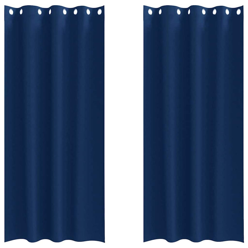 Load image into Gallery viewer, Vidaxl zwart-out gordijnen met ringen 2 pcs donkerblauw 245 x 140 cm