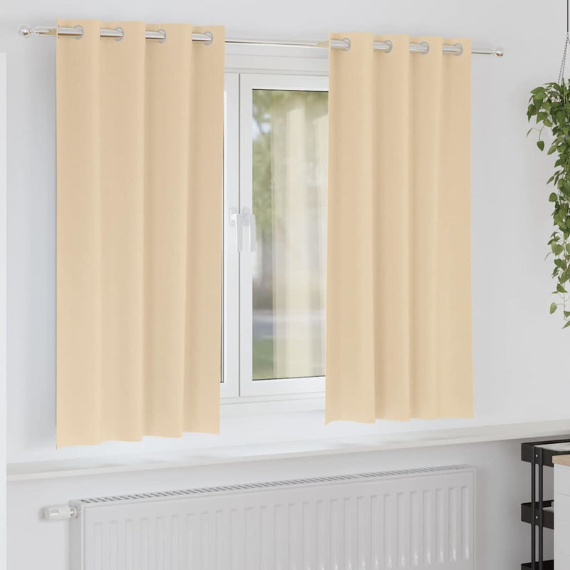 Load image into Gallery viewer, Vidaxl zwart-out gordijnen met ringen 2 pcs crème 175 x 140 cm