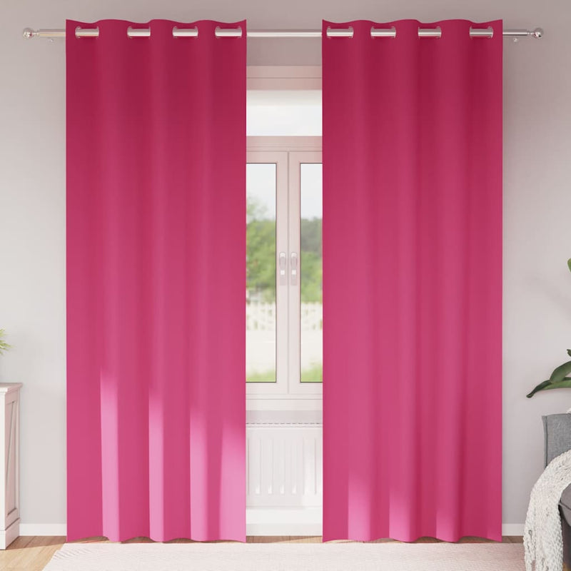 Load image into Gallery viewer, Vidaxl zwart-out gordijnen met ringen 2 pcs felroze 245 x 140 cm