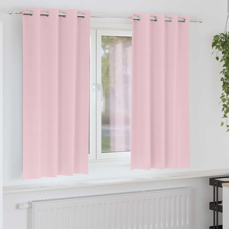 Load image into Gallery viewer, Vidaxl zwart-out gordijnen met ringen 2 pcs babyroze 175 x 140 cm