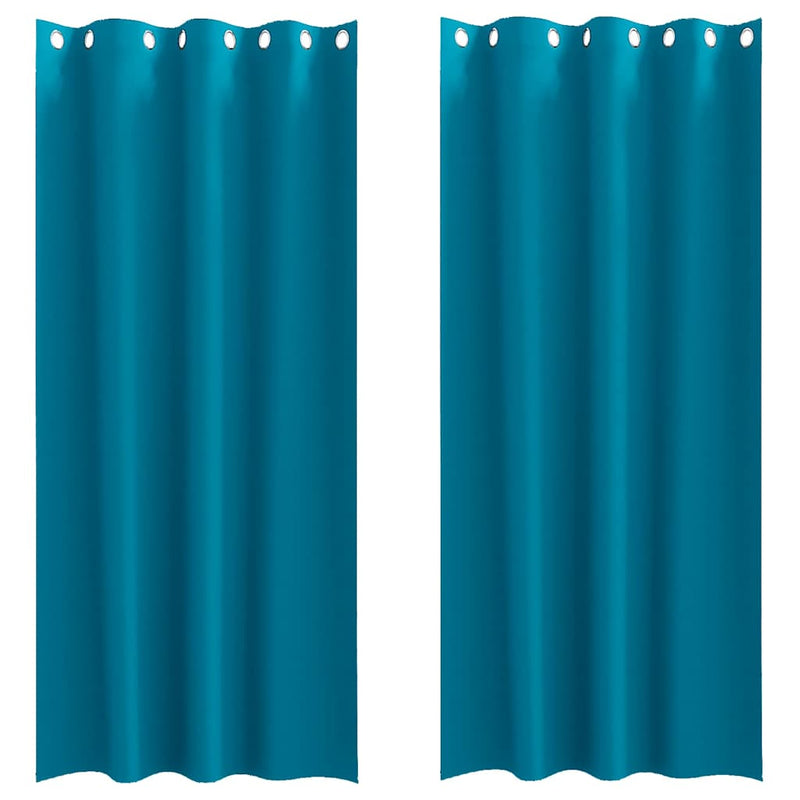 Load image into Gallery viewer, Vidaxl zwart-out gordijnen met ringen 2 pcs turquoise 245 x 140 cm