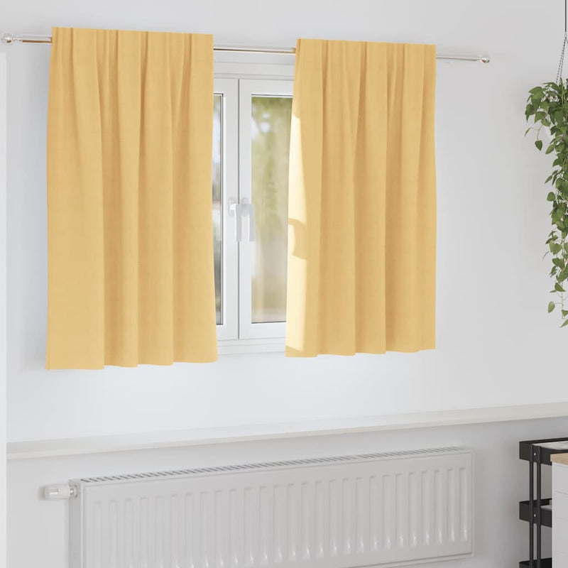 Load image into Gallery viewer, Vidaxl zwart-out gordijnen met ringen 2 pcs beige 140 x 140 cm