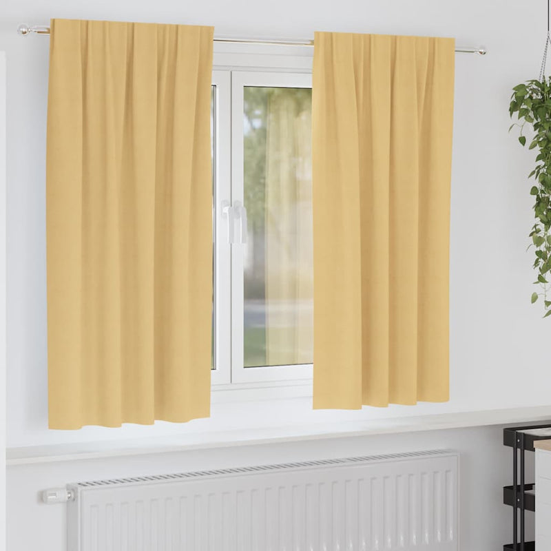 Load image into Gallery viewer, Vidaxl zwart-out gordijnen met ringen 2 pcs beige 175 x 140 cm