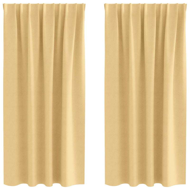 Load image into Gallery viewer, Vidaxl zwart-out gordijnen met ringen 2 pcs beige 175 x 140 cm