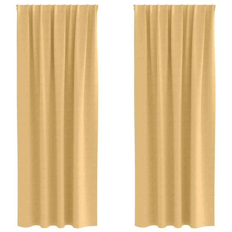 Load image into Gallery viewer, Vidaxl zwart-out gordijnen met ringen 2 pcs beige 260 x 140 cm