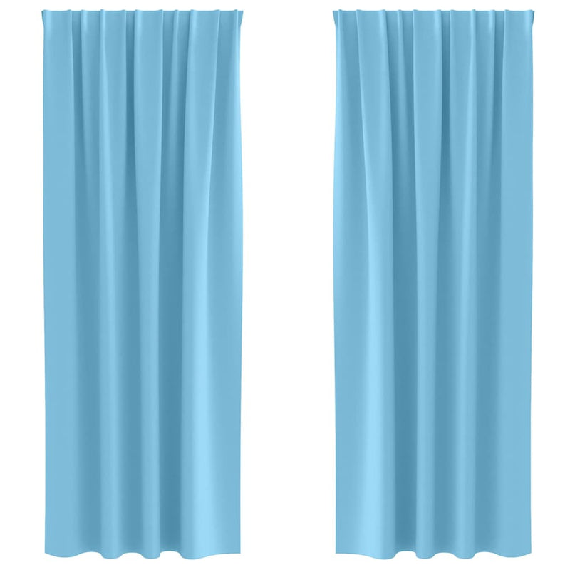 Load image into Gallery viewer, Vidaxl zwart-out gordijnen met ringen 2 pcs lichtblauw 225 x 140 cm