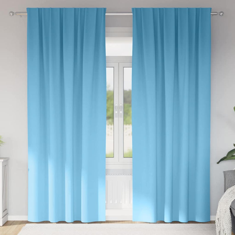 Load image into Gallery viewer, Vidaxl zwart-out gordijnen met ringen 2 pcs lichtblauw 245 x 140 cm