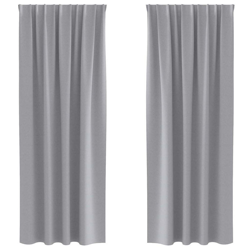 Load image into Gallery viewer, Vidaxl zwart-out gordijnen met ringen 2 pcs lichtgrijs 245 x 140 cm