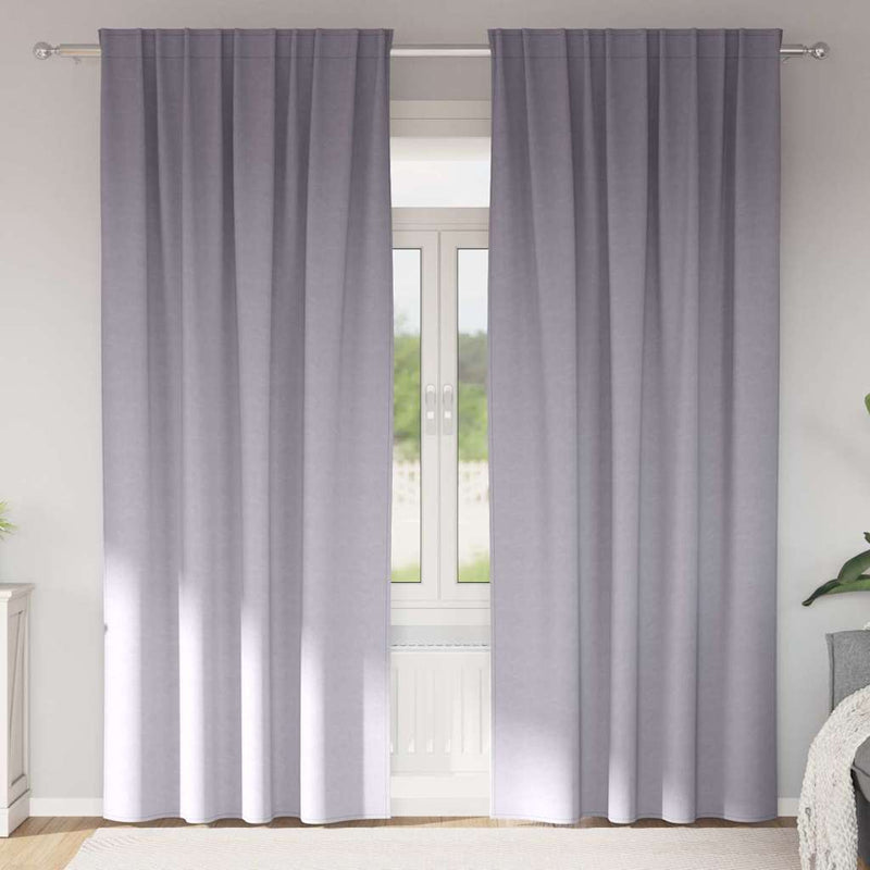 Load image into Gallery viewer, Vidaxl zwart-out gordijnen met ringen 2 pcs metaalgrijs 260 x 140 cm