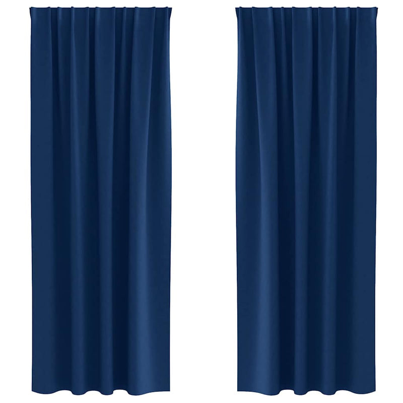 Load image into Gallery viewer, Vidaxl zwart-out gordijnen met ringen 2 pcs donkerblauw 225 x 140 cm