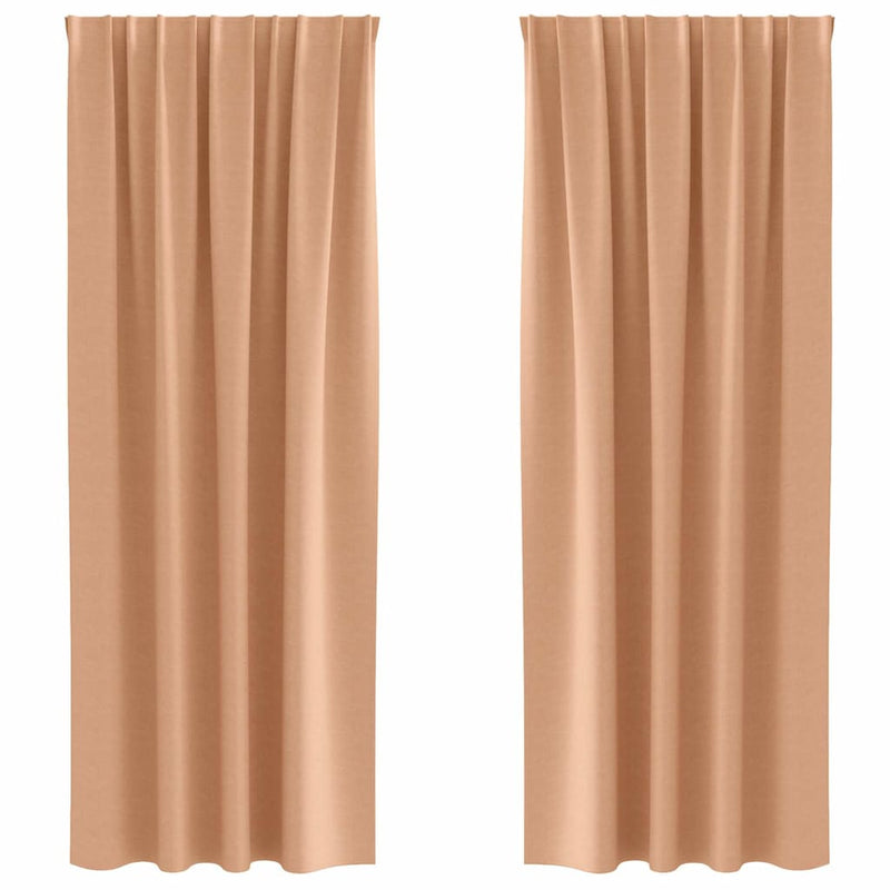 Load image into Gallery viewer, Vidaxl zwart-out gordijnen met ringen 2 pcs licht bruin 260 x 140 cm