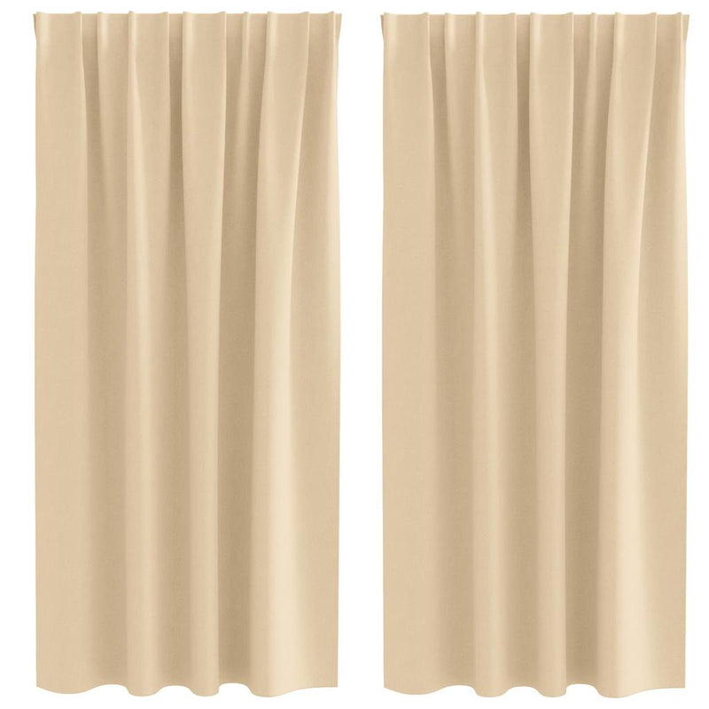 Load image into Gallery viewer, Vidaxl zwart-out gordijnen met ringen 2 pcs crème 175 x 140 cm