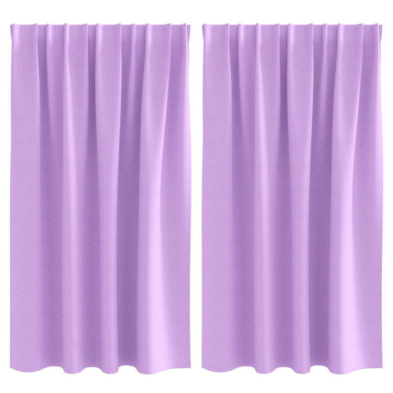 Load image into Gallery viewer, Vidaxl zwart-out gordijnen met ringen 2 pcs paars 140 x 140 cm