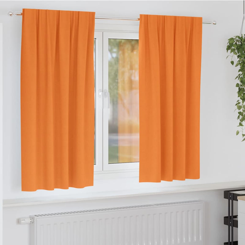 Load image into Gallery viewer, Vidaxl zwart-out gordijnen met ringen 2 pcs oranje 175 x 140 cm