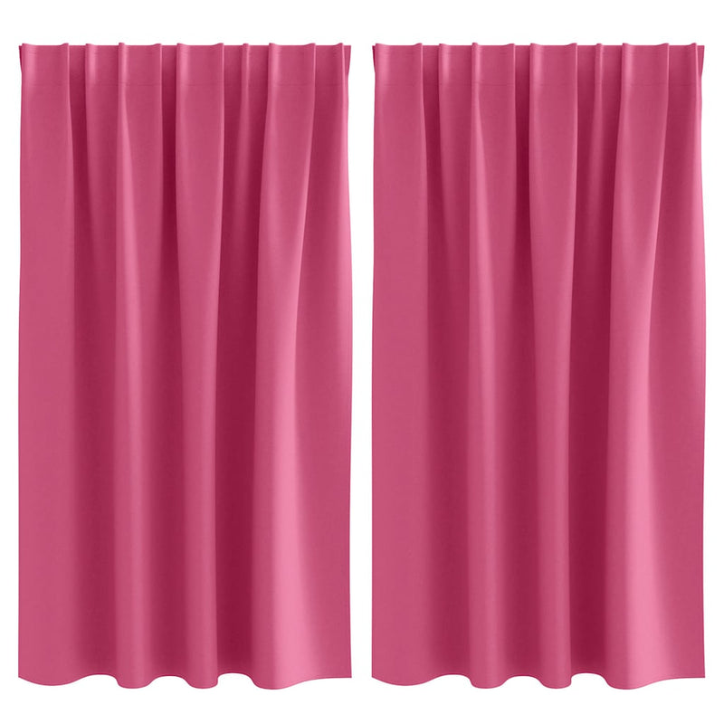 Load image into Gallery viewer, Vidaxl zwart-out gordijnen met ringen 2 pcs felroze 140 x 140 cm