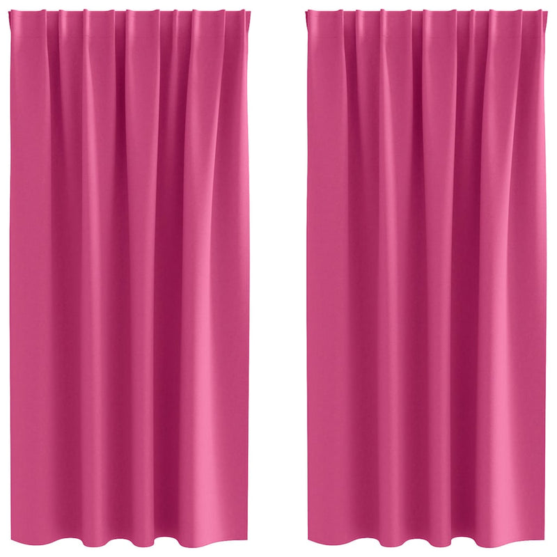 Load image into Gallery viewer, Vidaxl zwart-out gordijnen met ringen 2 pcs felroze 175 x 140 cm