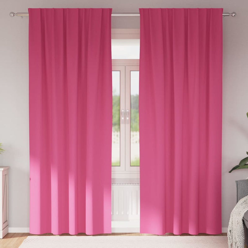Load image into Gallery viewer, Vidaxl zwart-out gordijnen met ringen 2 pcs felroze 245 x 140 cm
