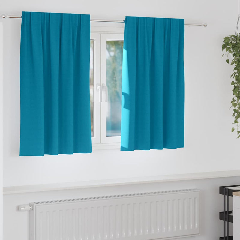 Load image into Gallery viewer, Vidaxl zwart-out gordijnen met ringen 2 pcs turquoise 140 x 140 cm