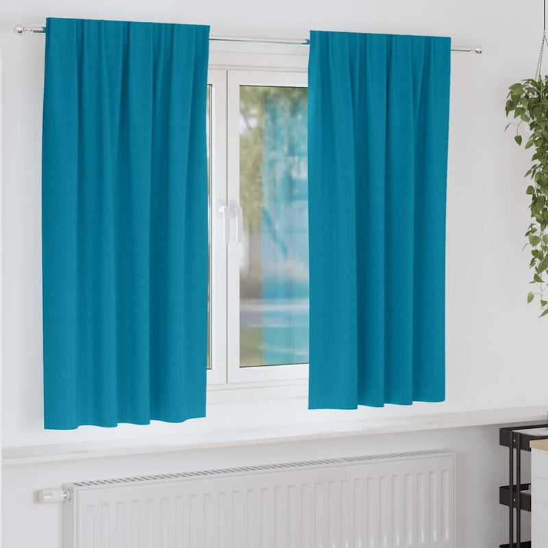 Load image into Gallery viewer, Vidaxl zwart-out gordijnen met ringen 2 pcs turquoise 175 x 140 cm