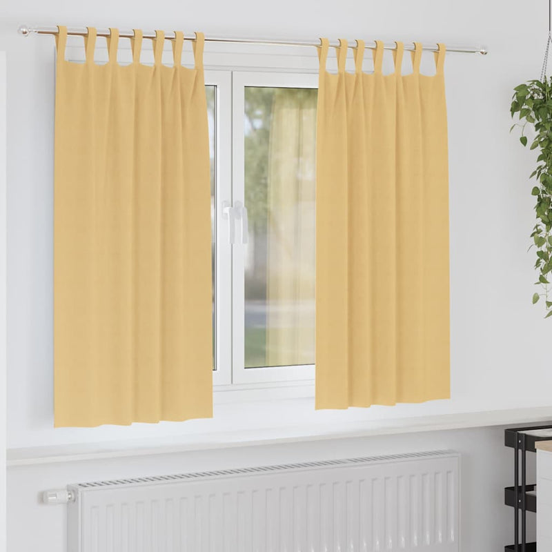 Load image into Gallery viewer, Vidaxl zwart-out gordijnen met ringen 2 pcs beige 175 x 140 cm