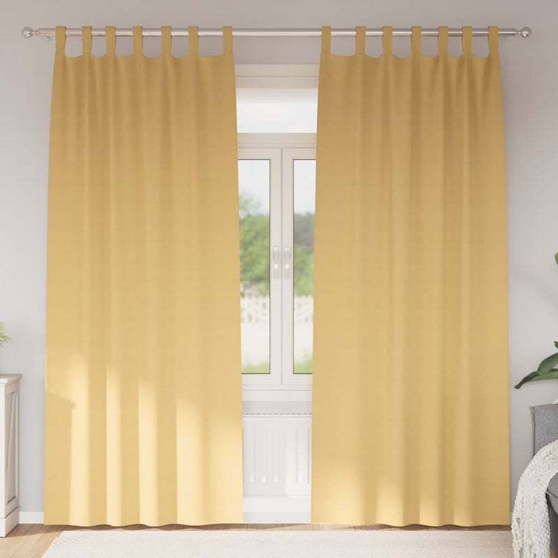 Load image into Gallery viewer, Vidaxl zwart-out gordijnen met ringen 2 pcs beige 260 x 140 cm
